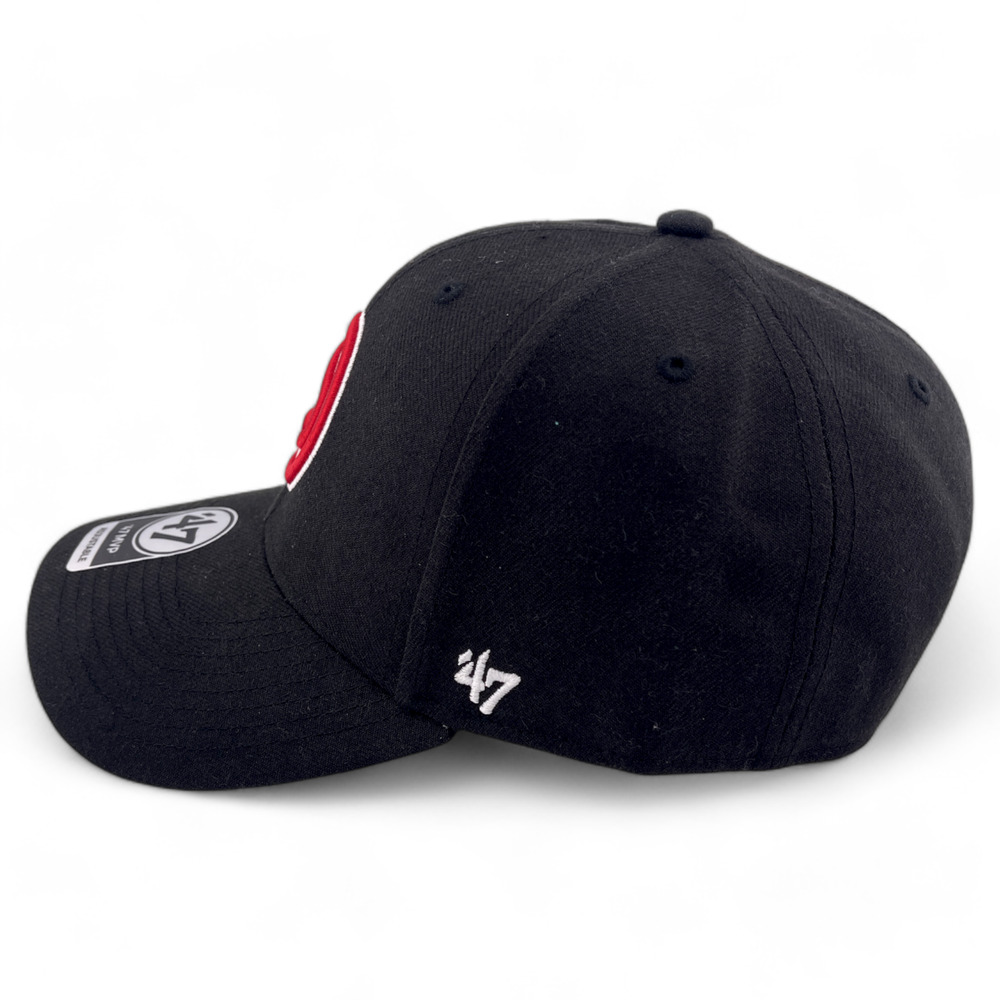 NEW '47 Brand Atlanta Hawks NBA Black/Red Logo MVP Adjustable Hat Cap - Picture 3 of 5